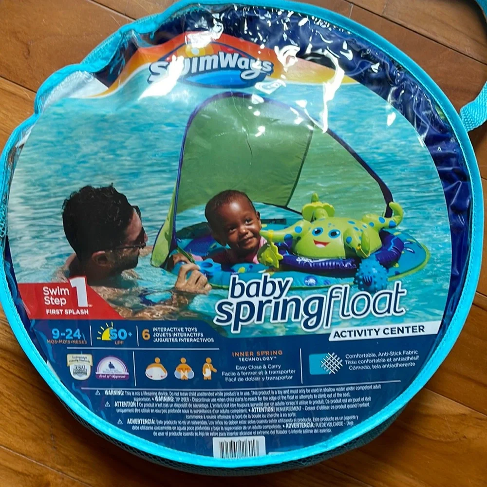 Baby swim float spring open design activity center