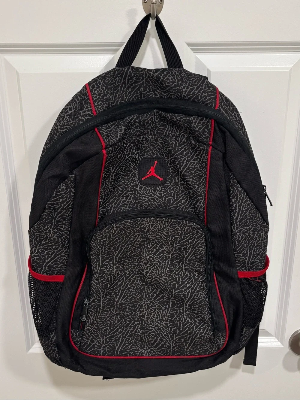 Air Jordan Elephant Print Black Red Backpack