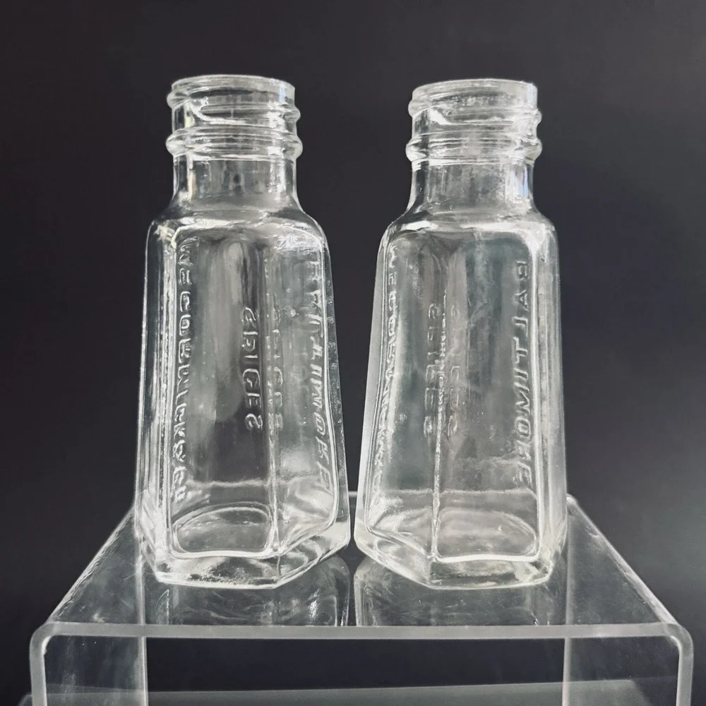Pair of Vintage‎ Mccormick & Co Spice Shakers Baltimore No Lids