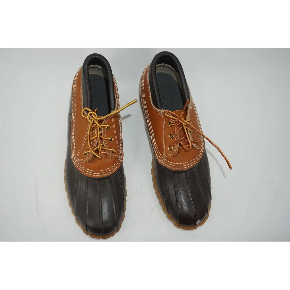 L.L. Bean Bean Boots Brown Leather Duck Rain Boots Waterproof Men's Size 9 USA