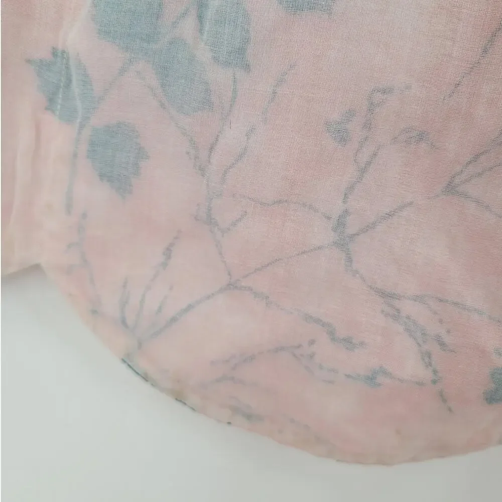 Vintage White‎ Pink Floral Half Apron Cottage Coquette Soft Girl Style