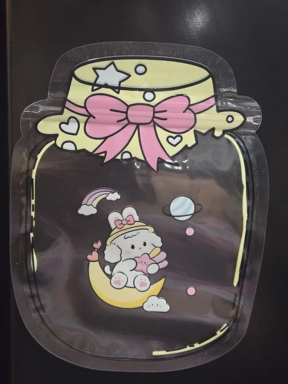 Cute Jar-Shaped Pouch – Pink, Yellow & Blue