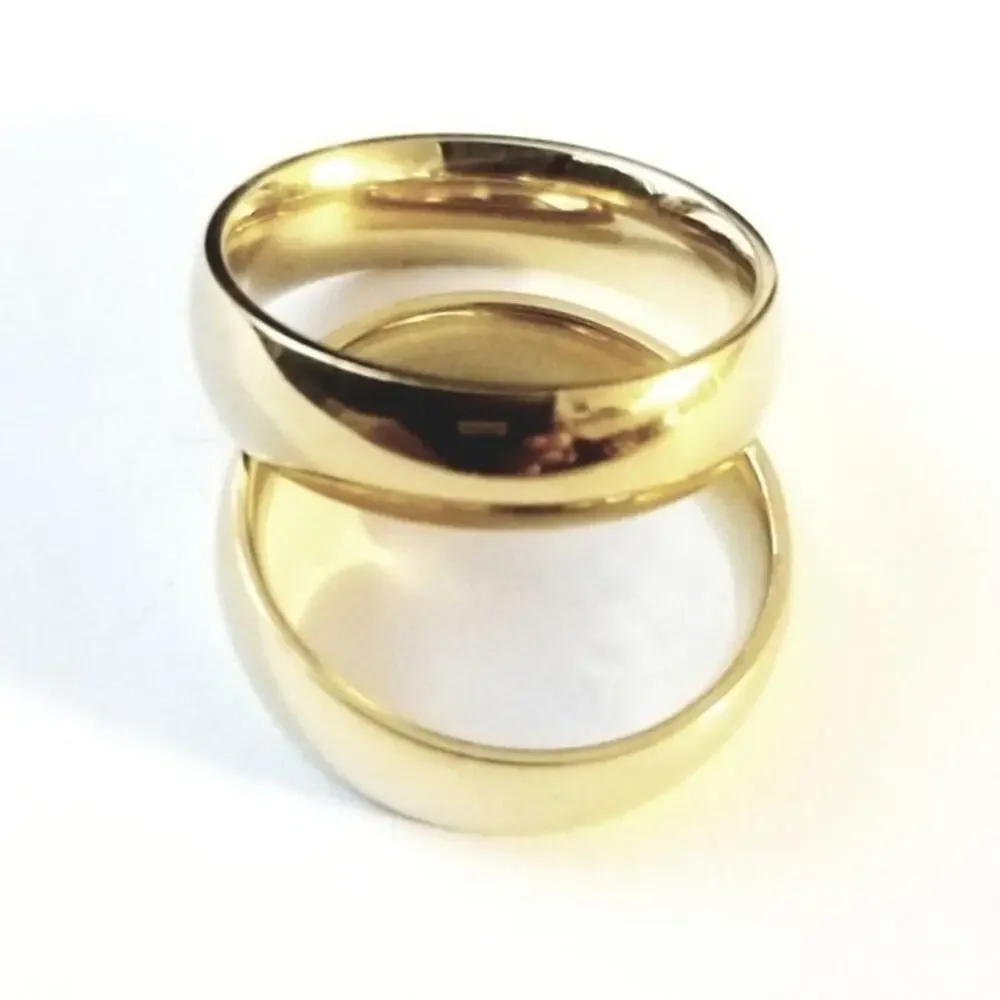 New gold‎ tone stainless steel ring size 12