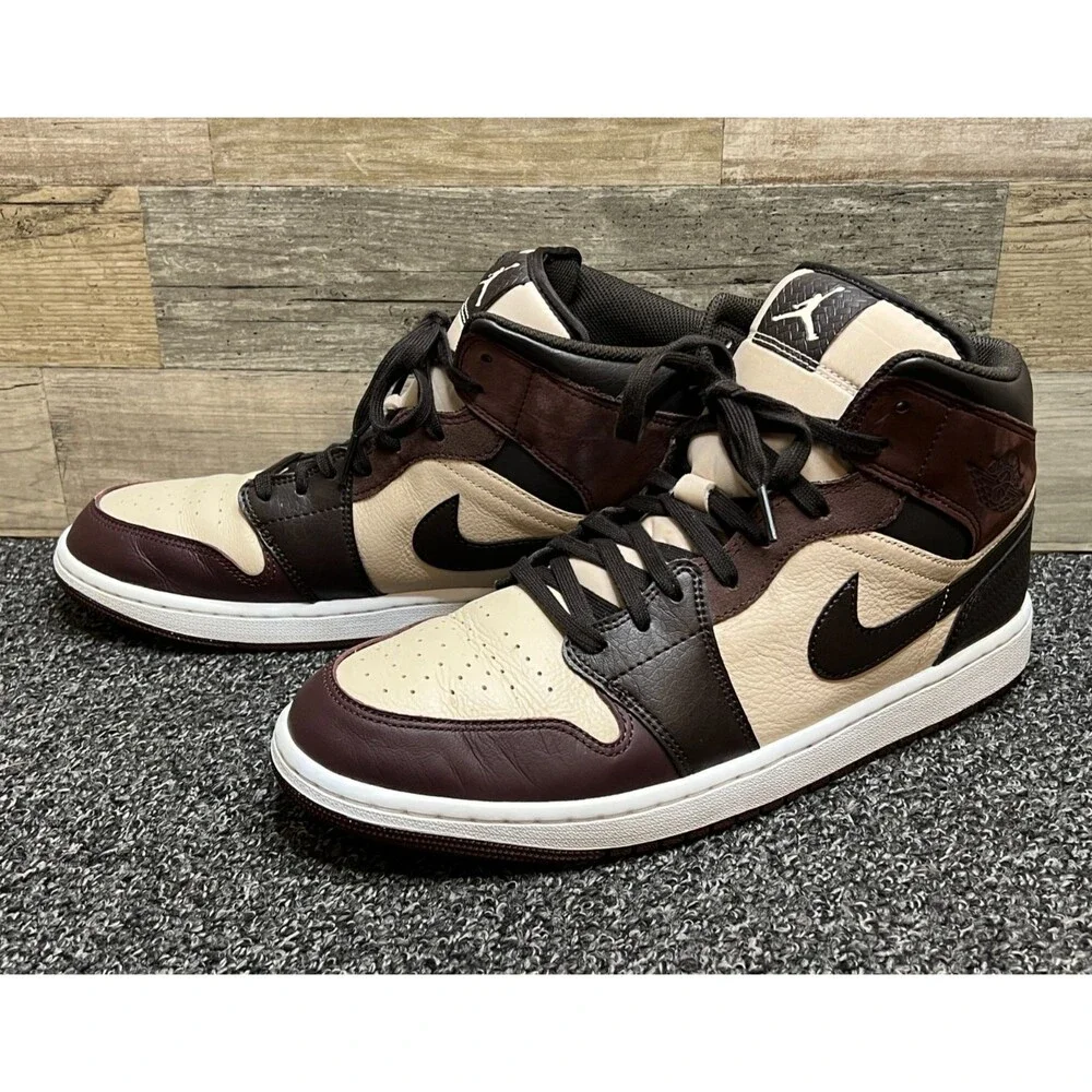 Air Jordan 1 Mid SE Paris YMCA Velvet Brown/Earth Sanddrift FZ4359-200 Mens 12.5