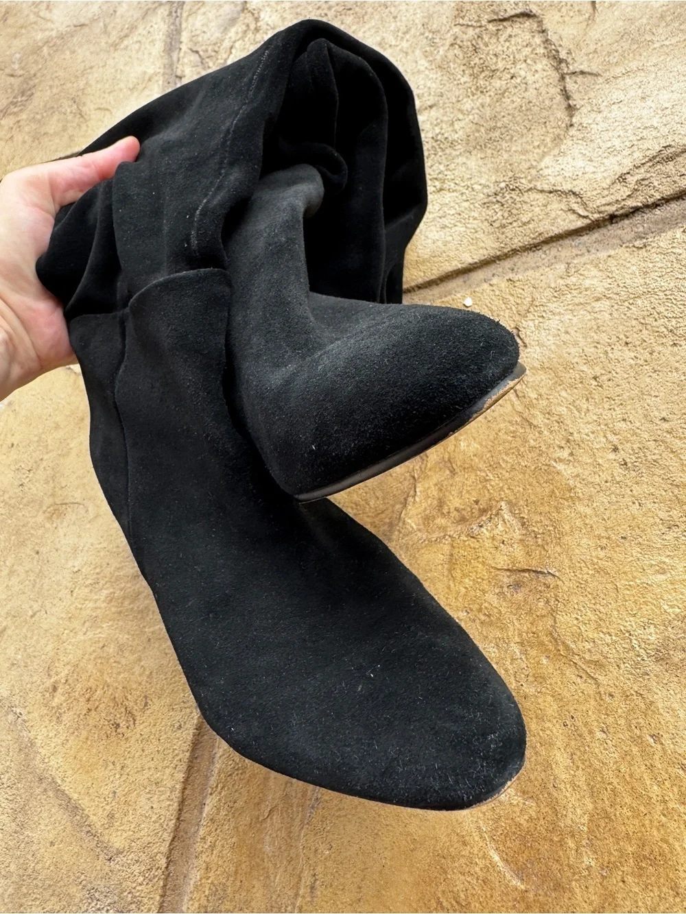 Zara black suede