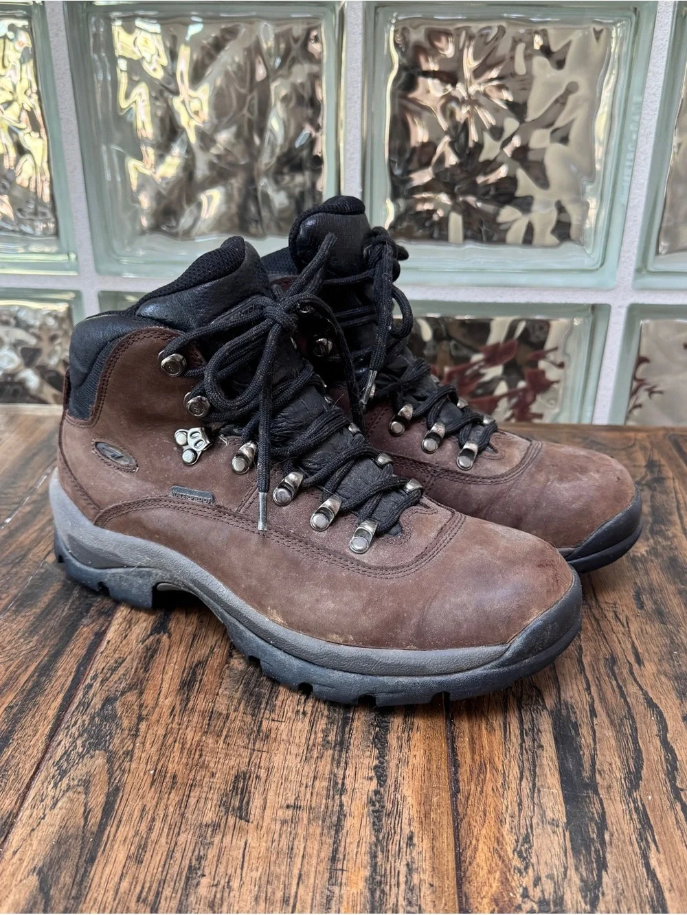 Men's $140 Hi-Tec Altitude IV Leather Brown Waterproof Hiking Boots 9.5