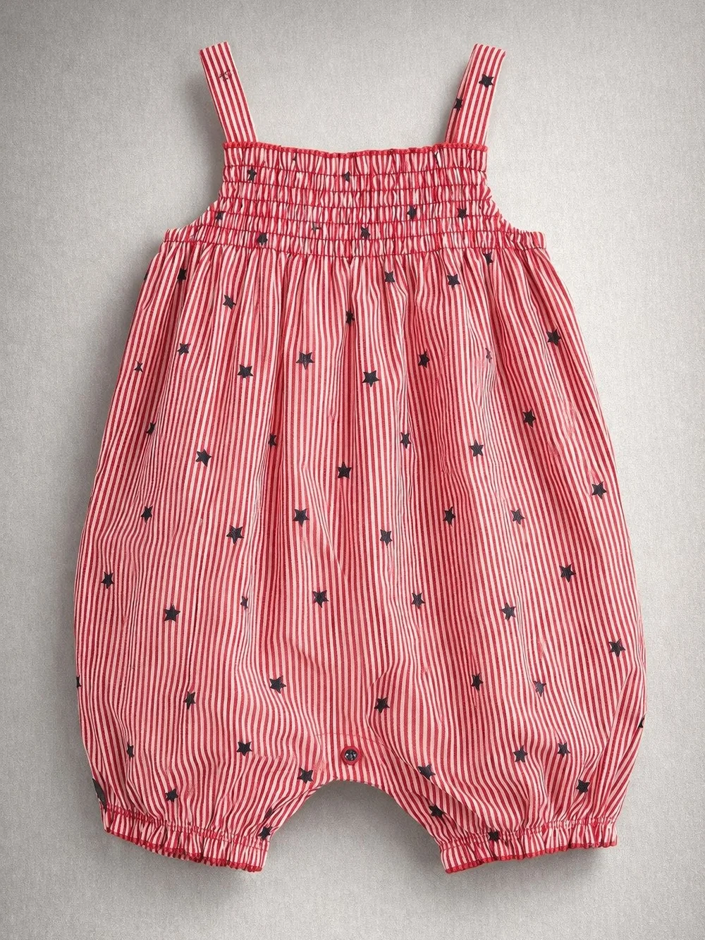 Carter's Red & Navy Striped Star Baby Romper