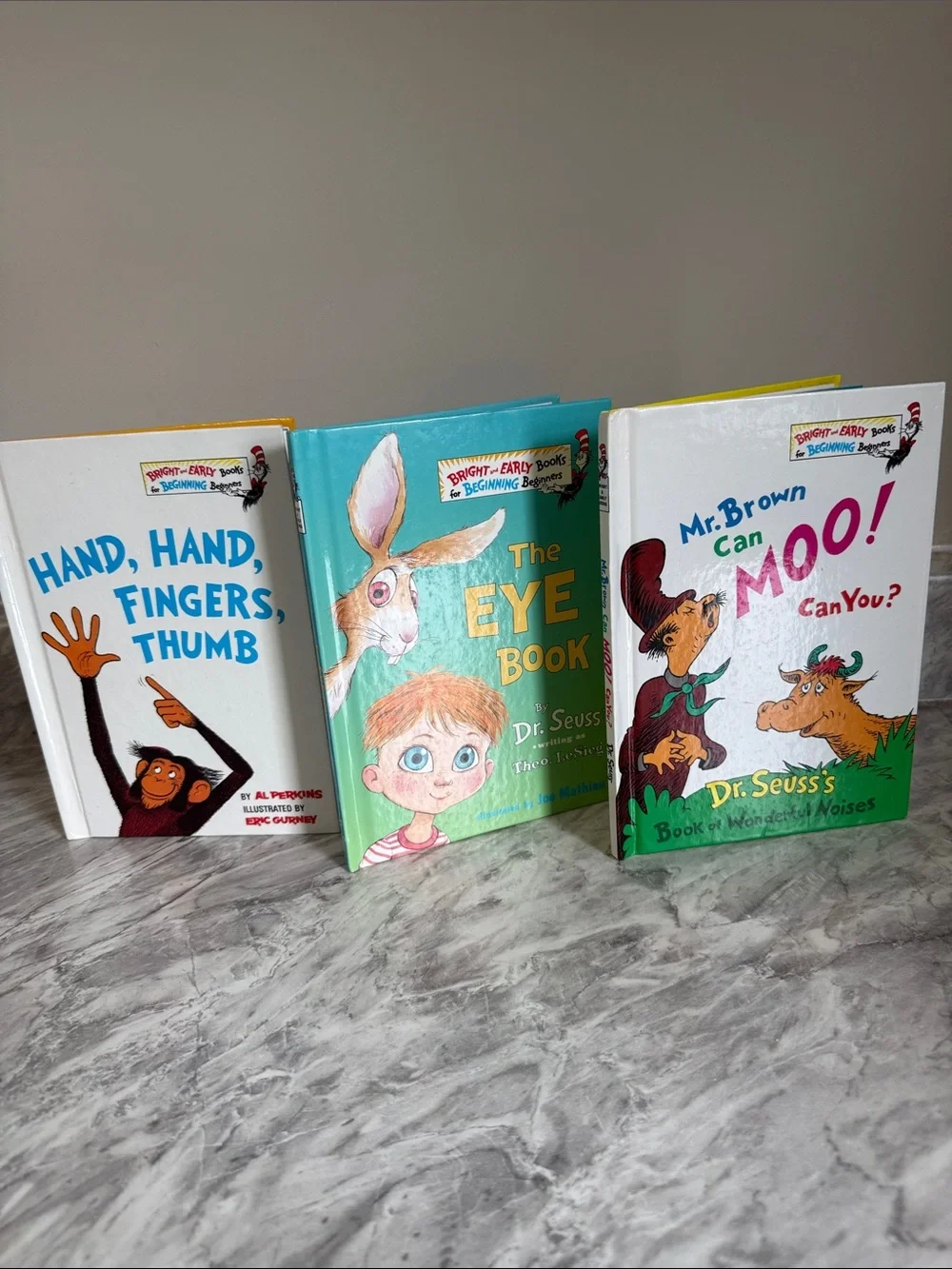 Dr. Seuss Beginner Books Hardcover Lot of 3 Eye Book Mr. Brown Can Moo Hand Hand