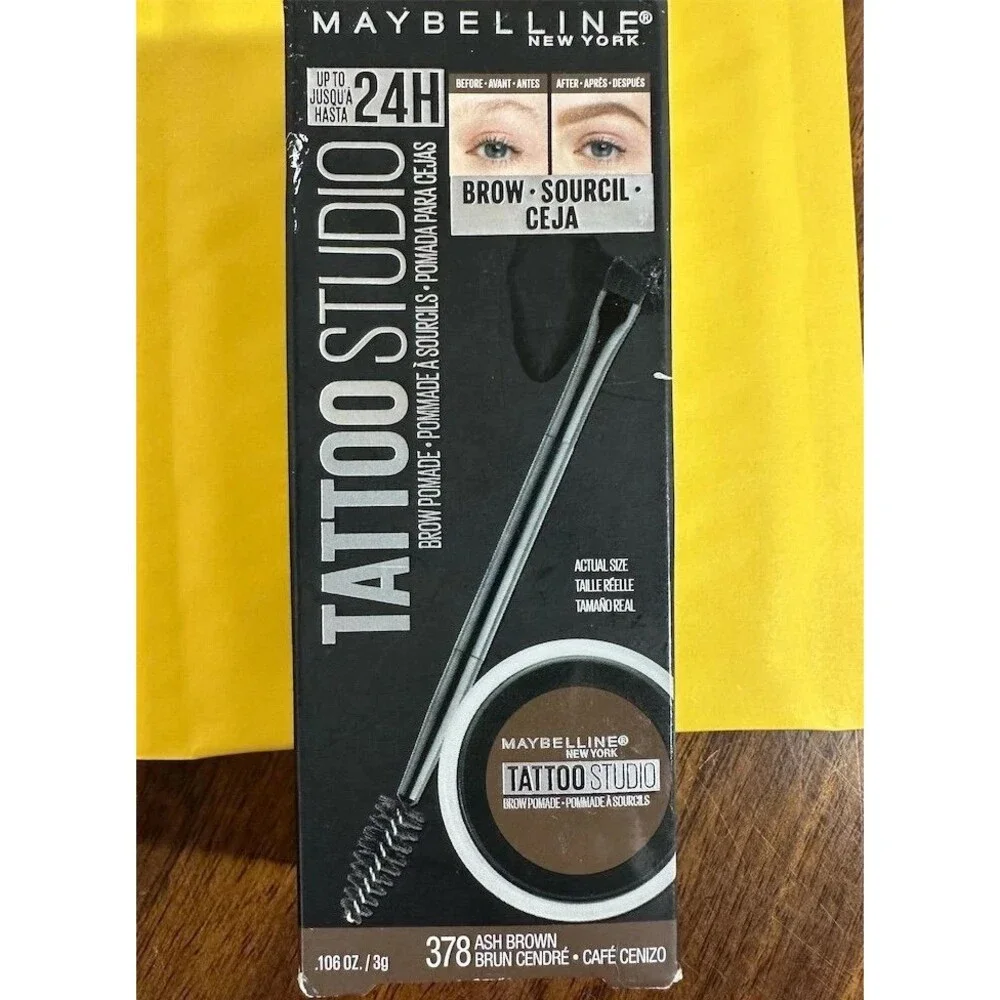 Maybelline TattooStudio Brow Pomade 378 Ash Brown 24H New Sealed