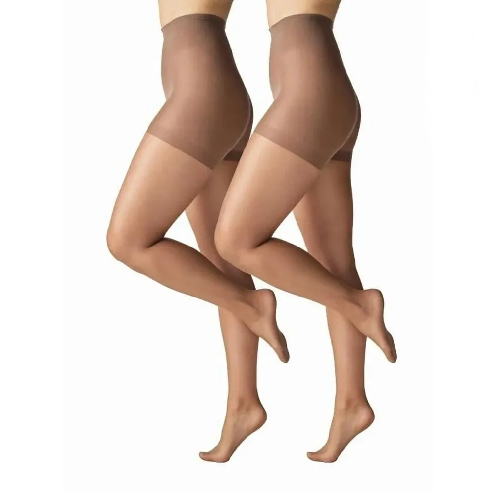 Silk Impressions Shimmer Sheer Pantyhose Stockings 40 Denier Sheer 2, 2-Packs 3X