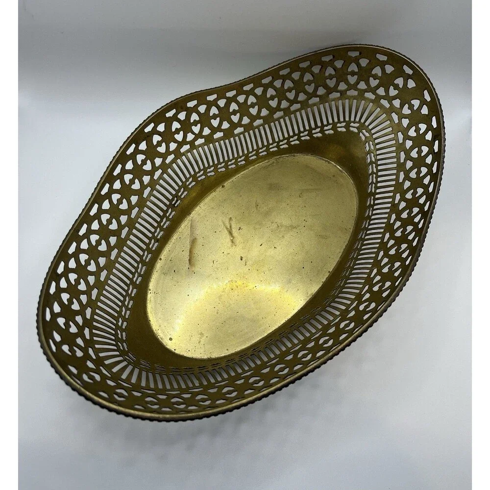 Vintage French Pierced Brass Bowl