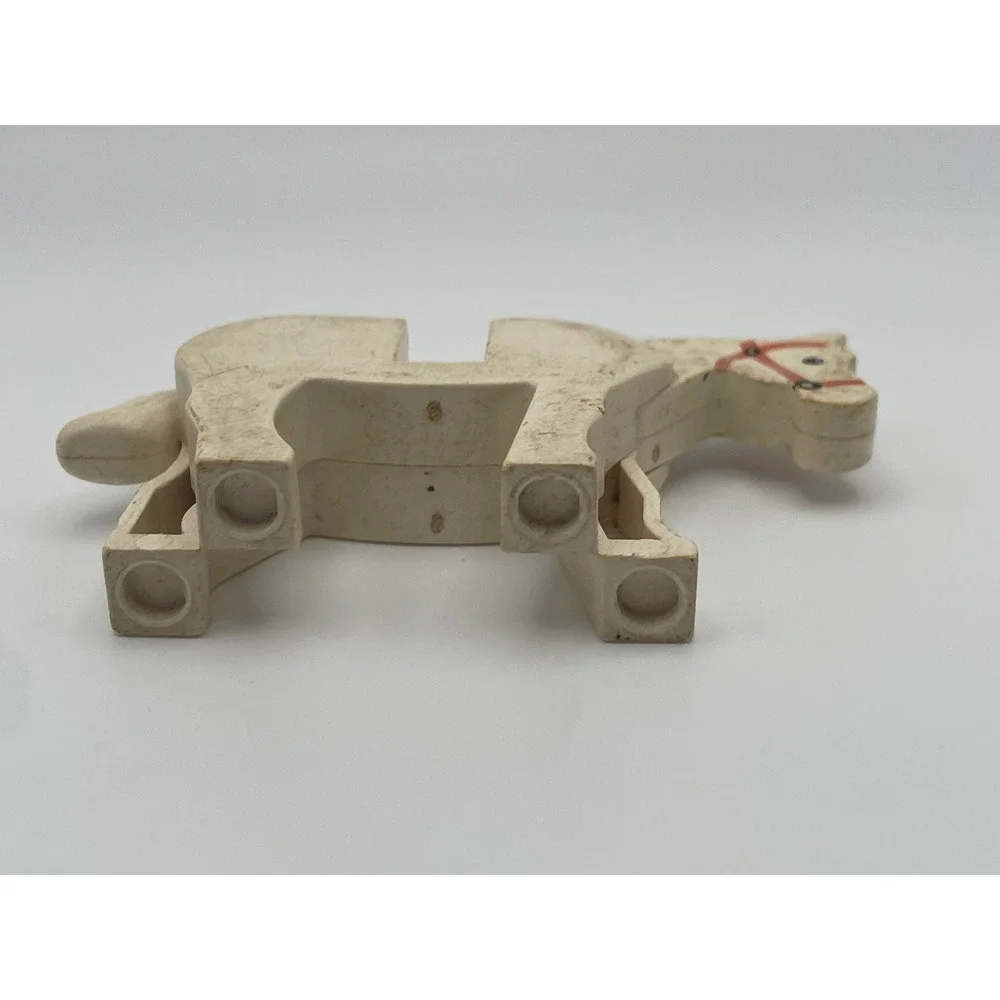 Vintage LEGO Duplo Horse White with Red Bridle Animal Figure Replacement Piece