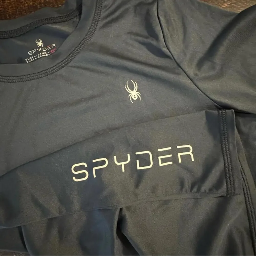 Spyder H2O Surf Sand Sun Rash Guard Swim Shirt Green Size 7 8 Kids Performance