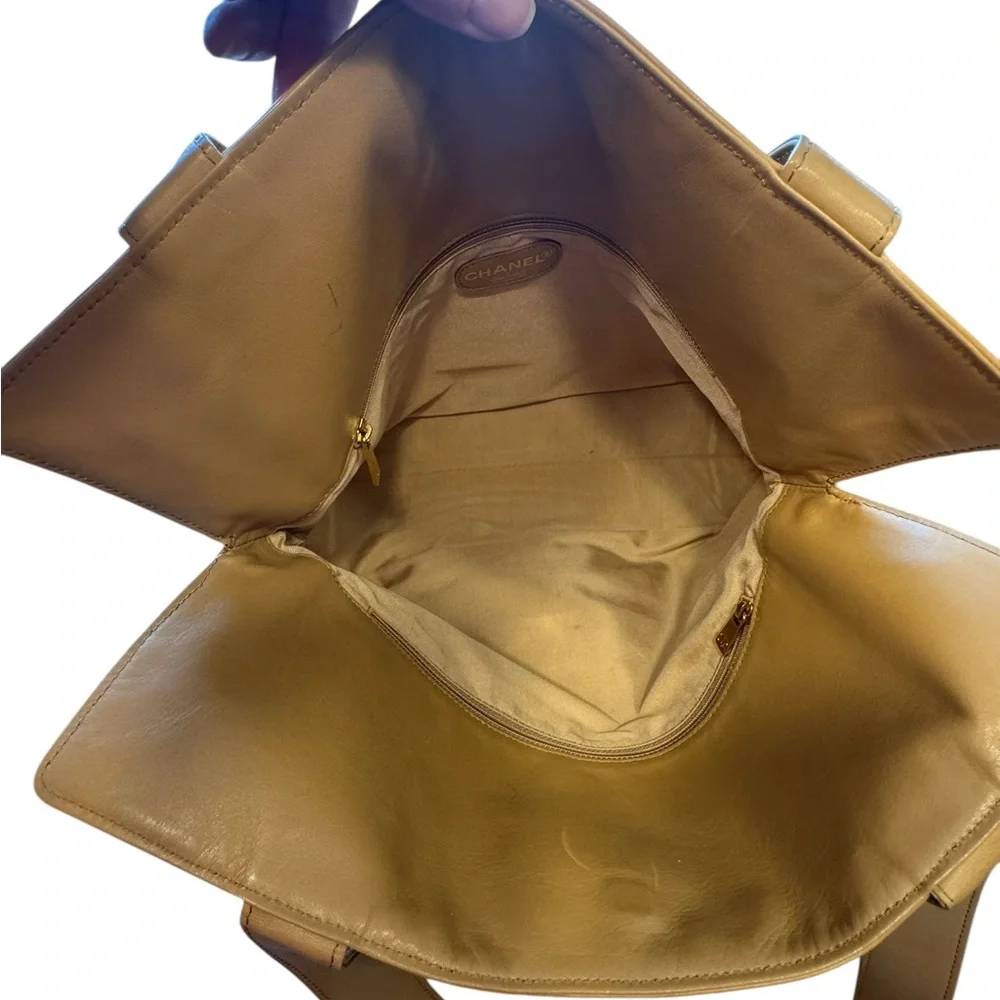 Chanel Shoulder Tote with COA — Yellowish-tan