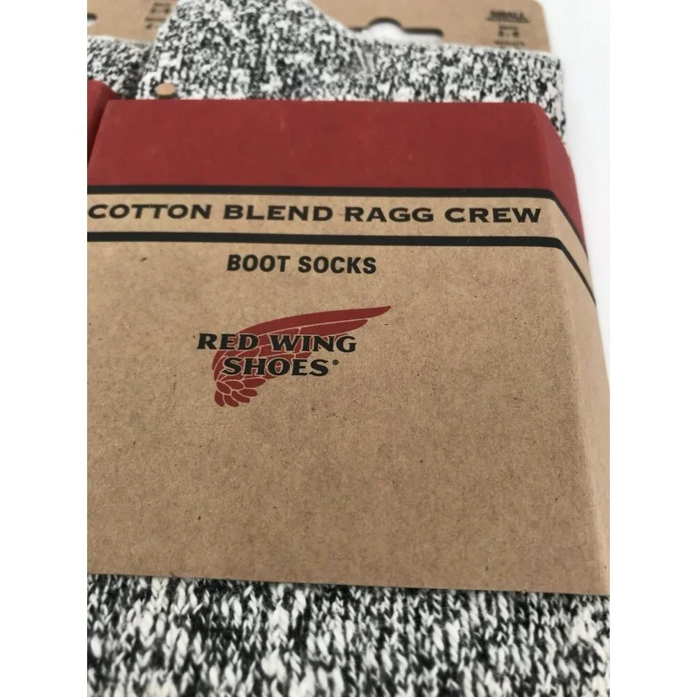 Red Wing Shoes Cotton Ragg Crew Socks Womens  Size 4-7 Men 3-6 Three Pairs Black