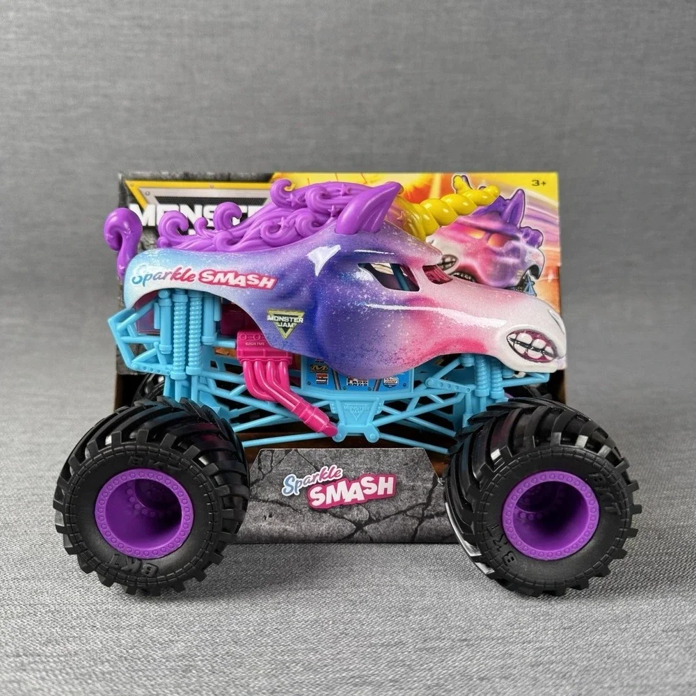 Monster Jam Sparkle Smash Unicorn Monster Truck Toy 1:64 Scale‎