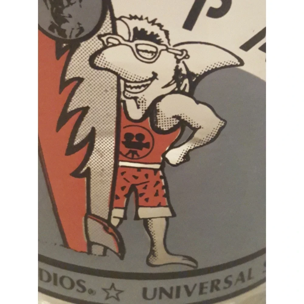 4x Vintage Universal Studios Frankenstein Sharkie's Beach Patrol Glasses Cups