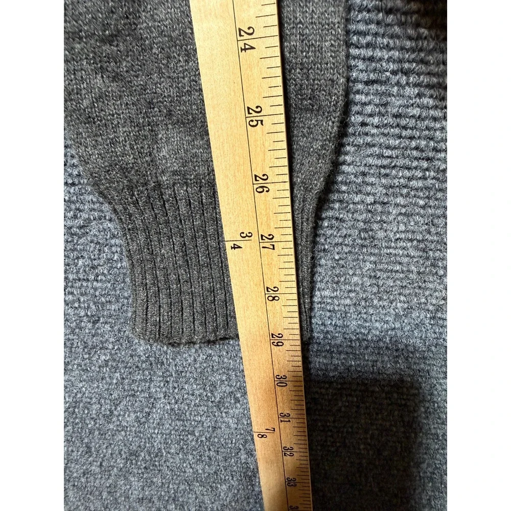 Banana Republic 1/4 Zip Sweater Mens M Gray Excellent Merino Wool Blend
