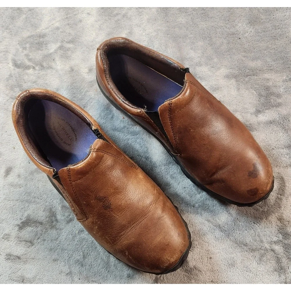 Merrell Shoes Mens 9.5 Brown Jungle Moc Leather Slip On Casual Trail