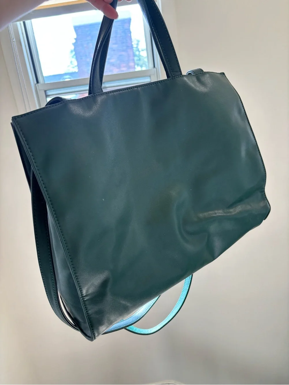 Telfar Dark Green Embossed Logo Tote Laptop Bag