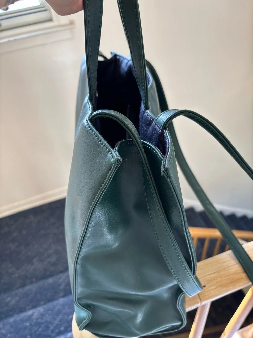 Telfar Dark Green Embossed Logo Tote Laptop Bag