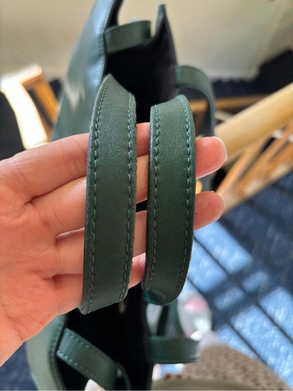 Telfar Dark Green Embossed Logo Tote Laptop Bag