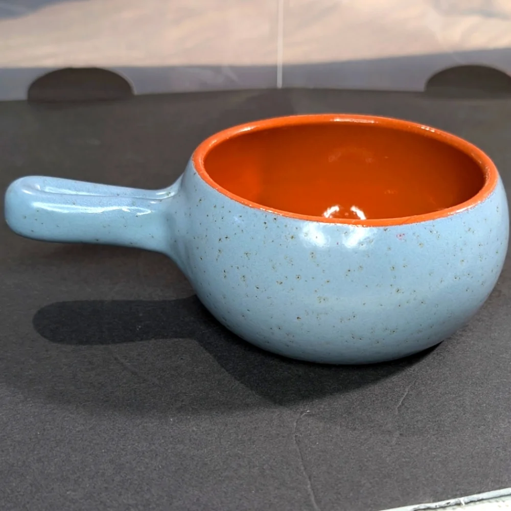 De Silva Terre D' Umbria Italian blue speckle glaze terracotta handled  crock‎