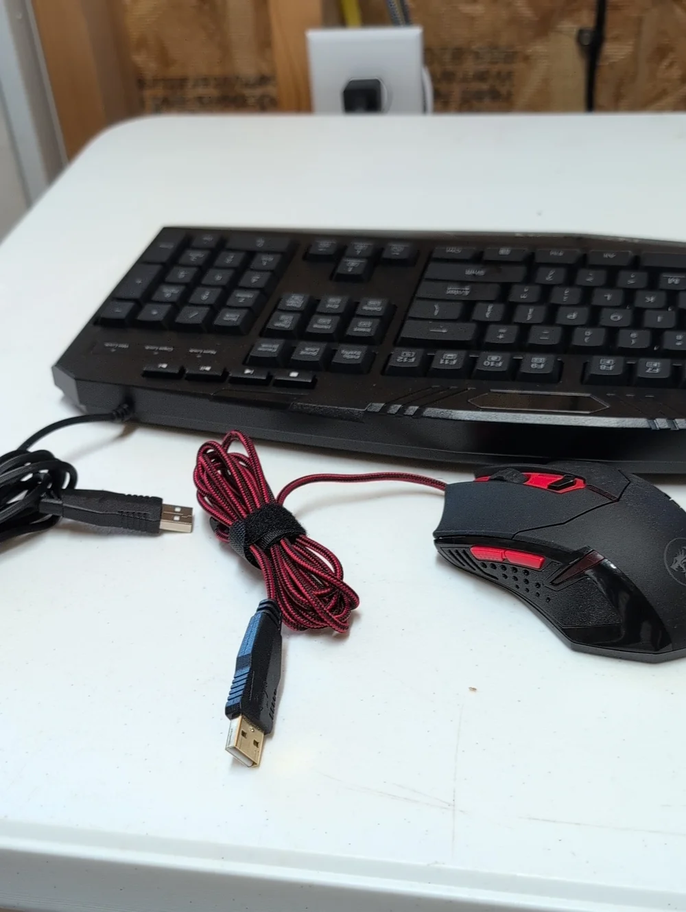 Red dragon Wired Black Keyboard with Black & Red Wired Gaming Mouse Combo. (95)