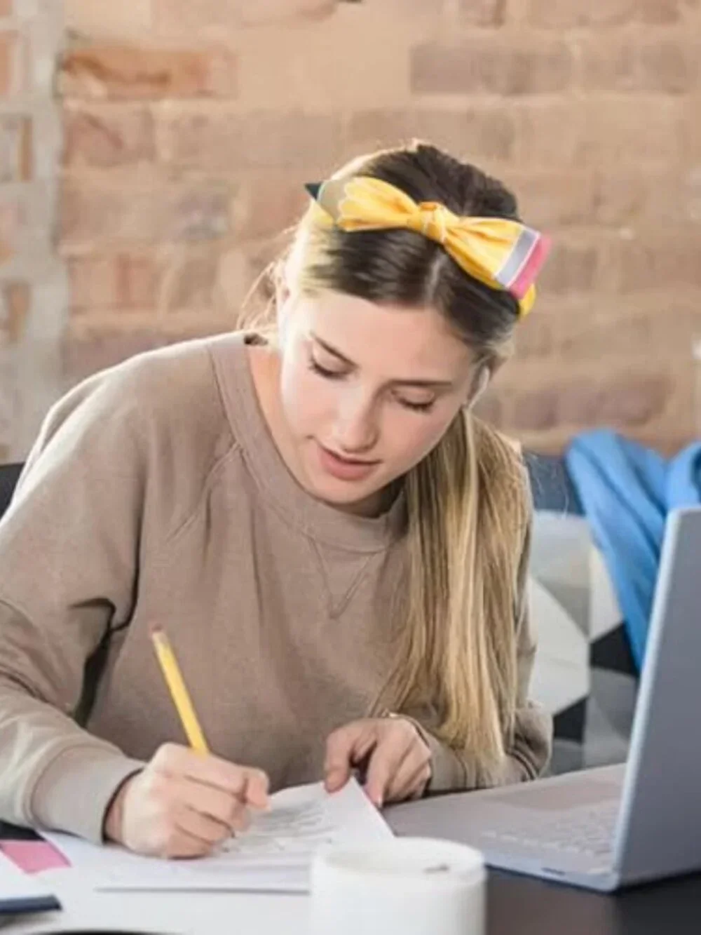 Back to School Pencil Headband with Bow Hair Accessory for Women