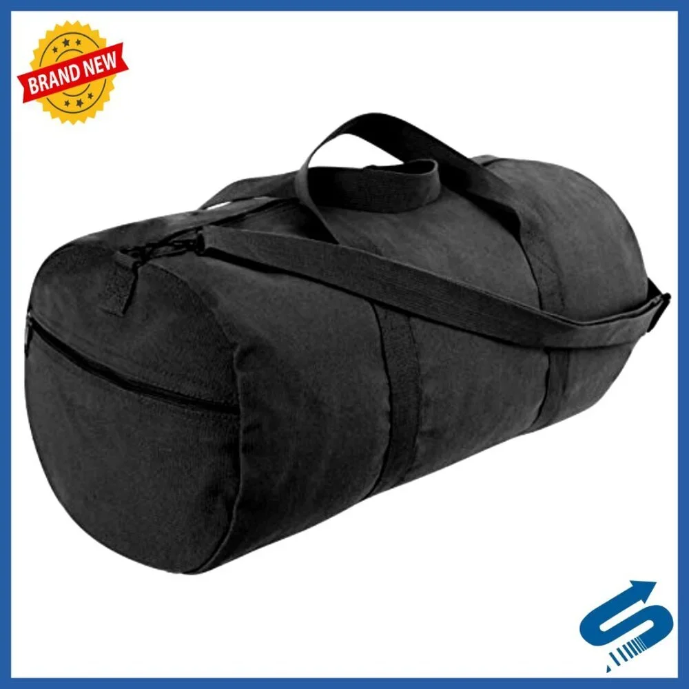 Heavy-Duty Canvas Duffle Bag Rugged Travel Gym Gear Equipment Shoulder Strap