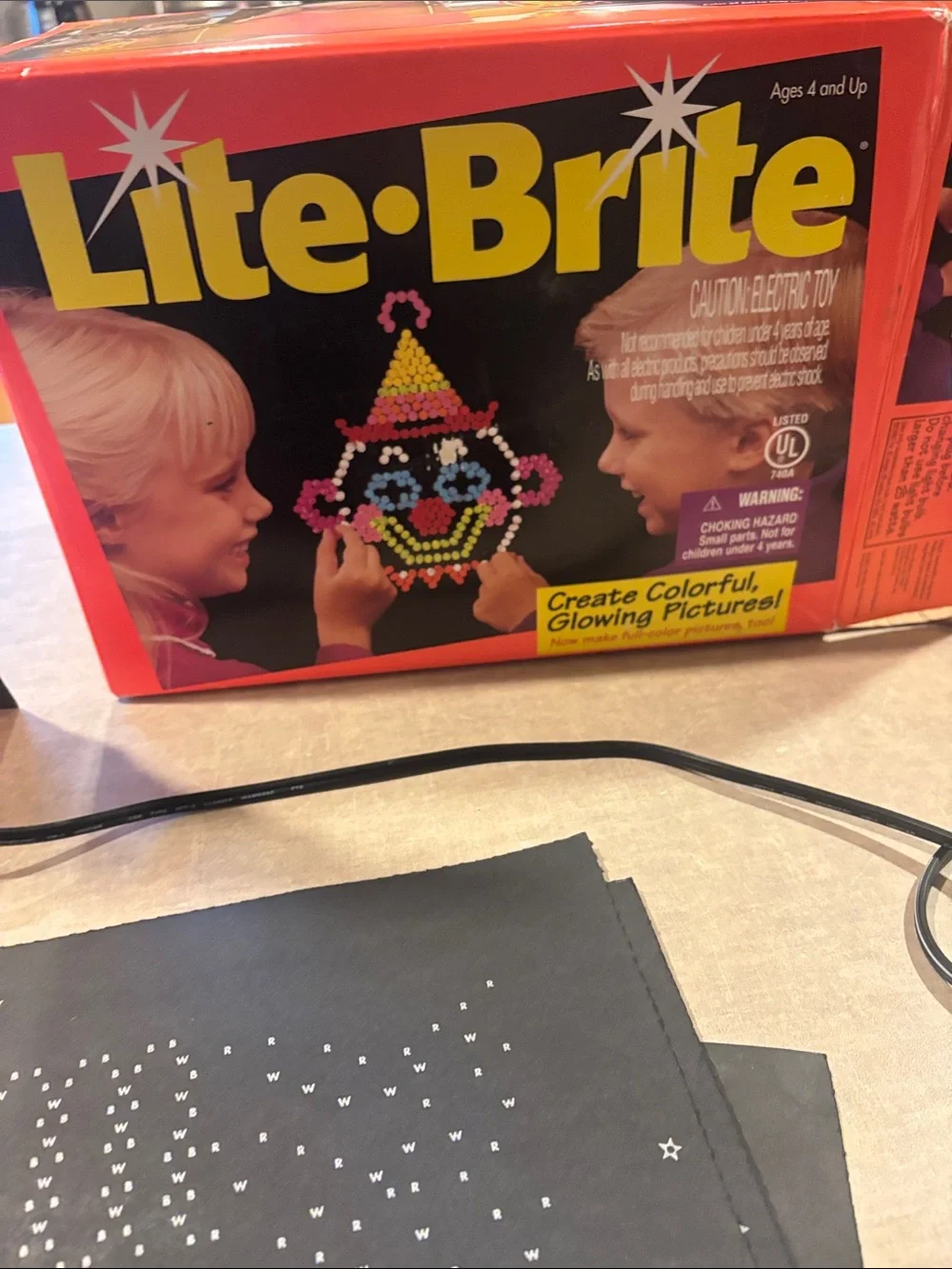 Lite-Brite Classic Pegboard Toy - Black Pegboard with Multicolor Pegs