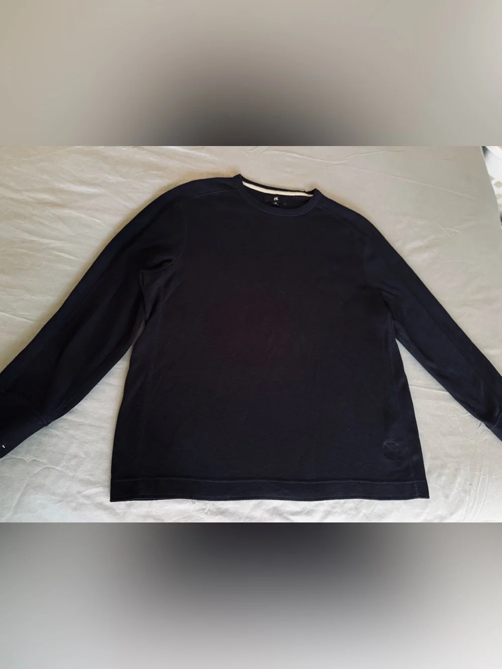 BANANA REPUBLIC Textured Men's Black Thermal Long Sleeve Crewneck Shirt Sweater