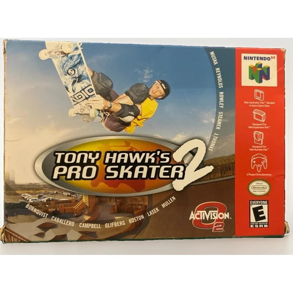 Activision Tony Hawk's Pro Skater 2 w/Box-No Manual-Nintendo 64