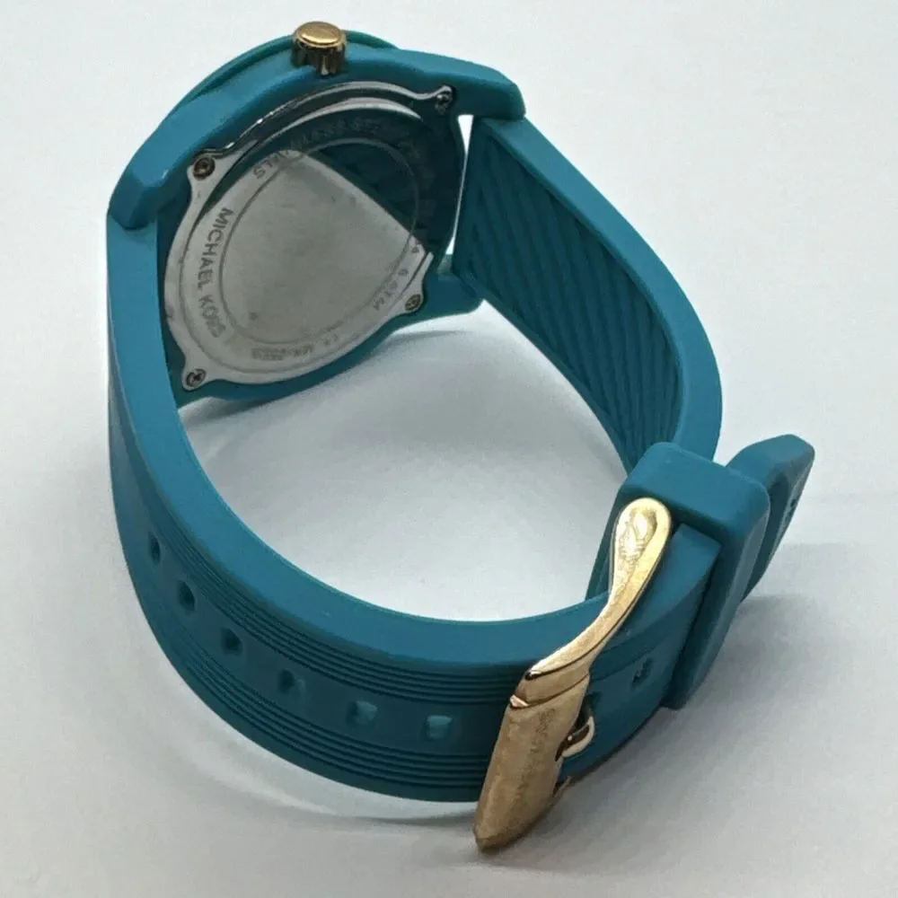Michael Kors MK2559 Women's Turquoise Silicone Strap Analog Dial Watch JNA301
