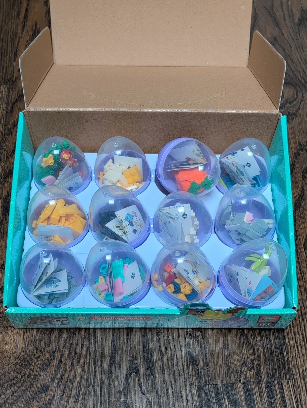 Surprise Easter Egg Mini Building Blocks Toys - Purple/Clear Capsules