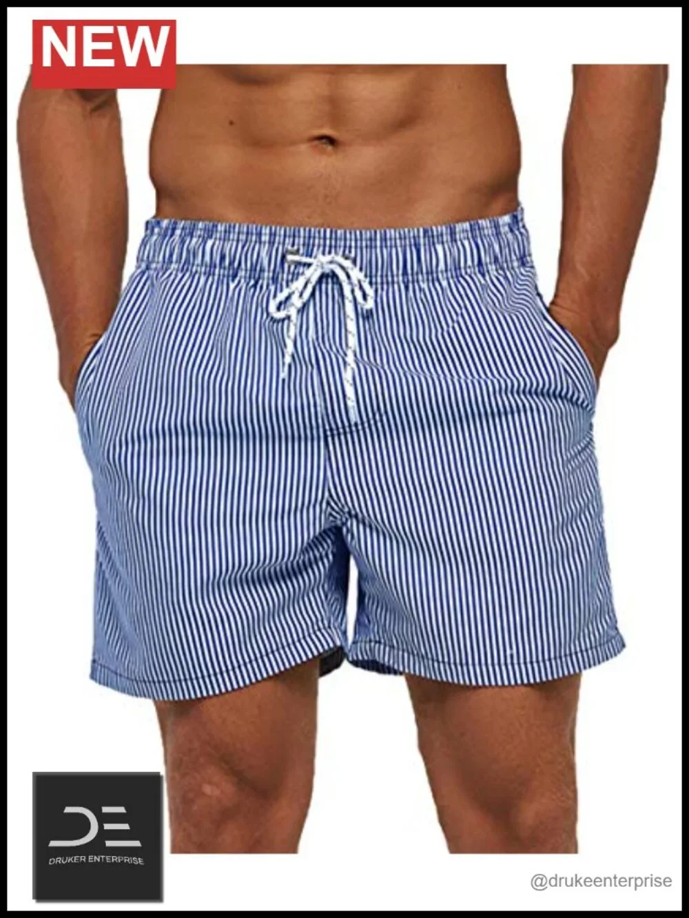 Mens Swim Trunks 5 Inch Inseam Quick-Dry Board Shorts with Pockets