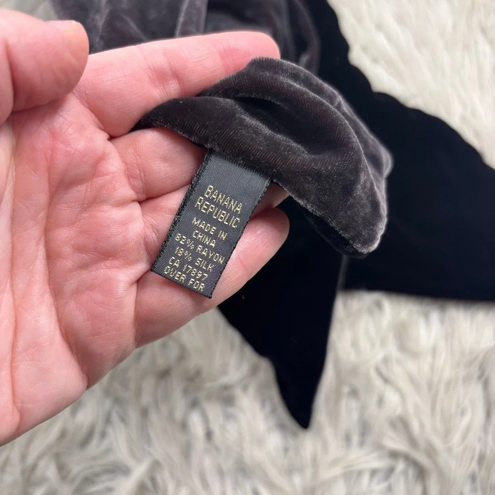 Vintage Banana Republic Two-Toned Pointed Velvet Scarf Sash Wrap Whimsigoth Boho