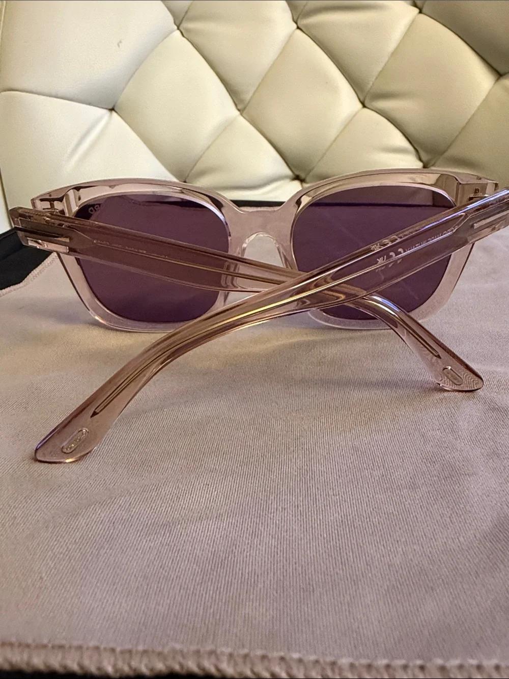 Tom Ford Transparent Blush Square Sunglasses for Women - Stylish UV Shades