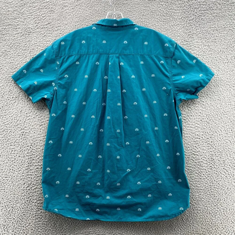 The North Face Baytrail Jacquard Shirt Mens XL Teal Short Sleeve Gorpcore Casual