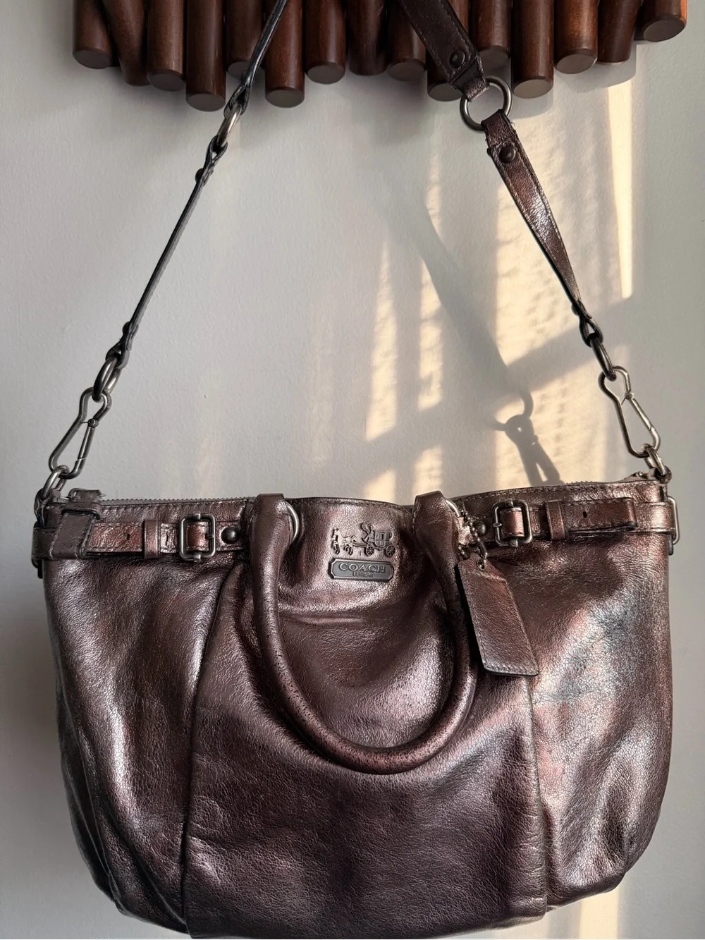 Coach satchel metallic