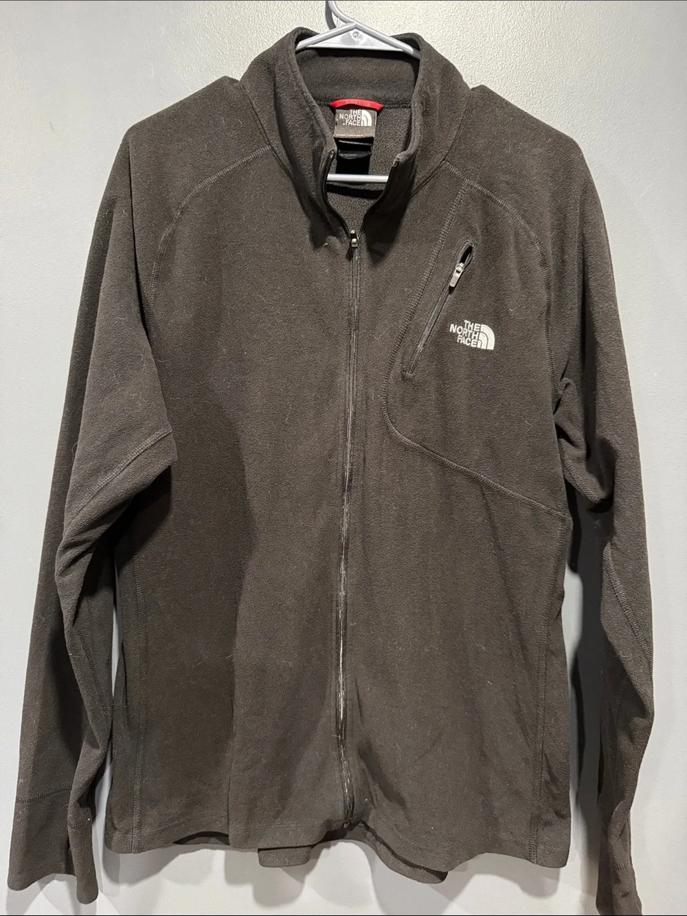 The North Face Black Full Zip Fleece Jacket Thumbhole Cuffs Men’s L