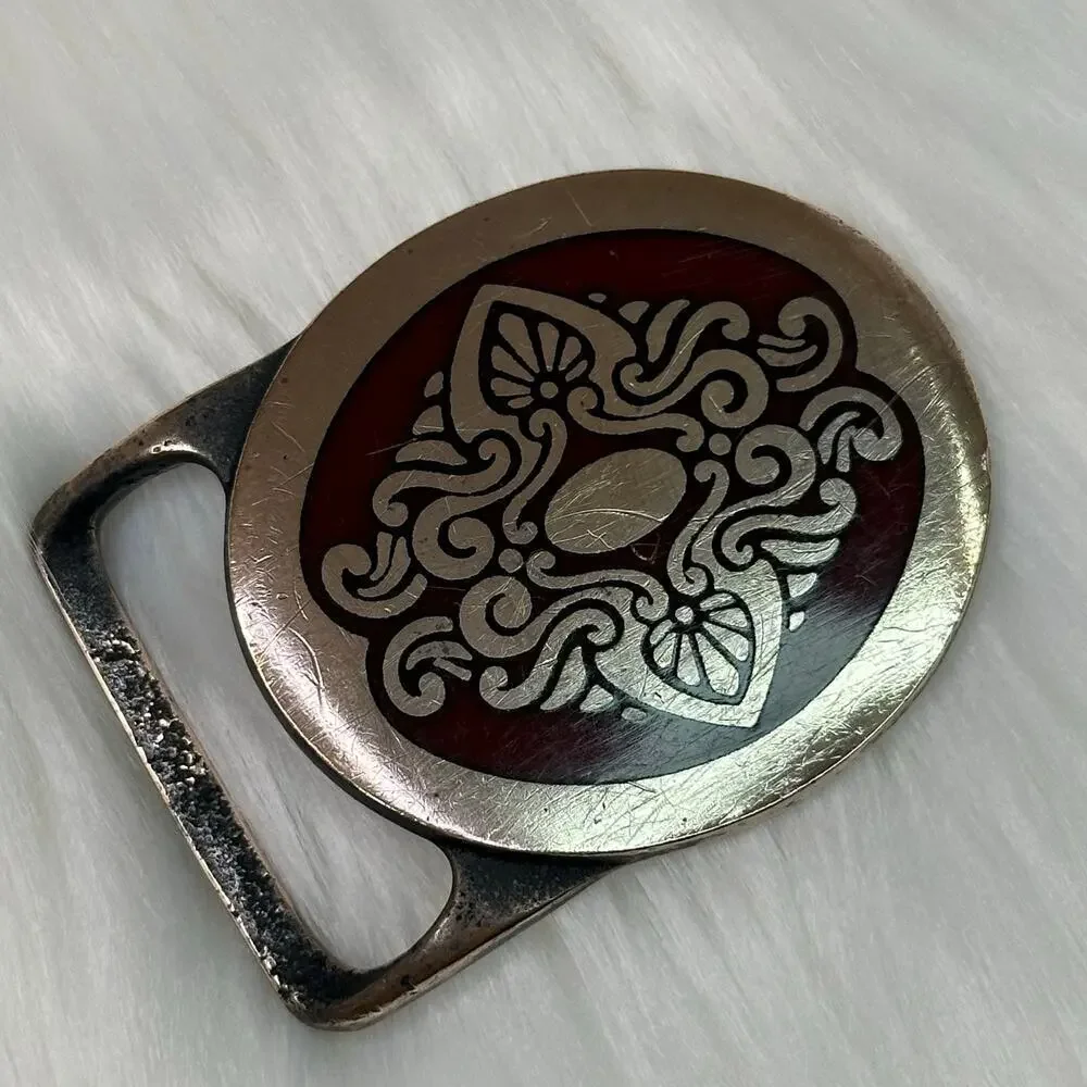 Vintage 1978 Tech Ether Guild Brocade Belt Buckle