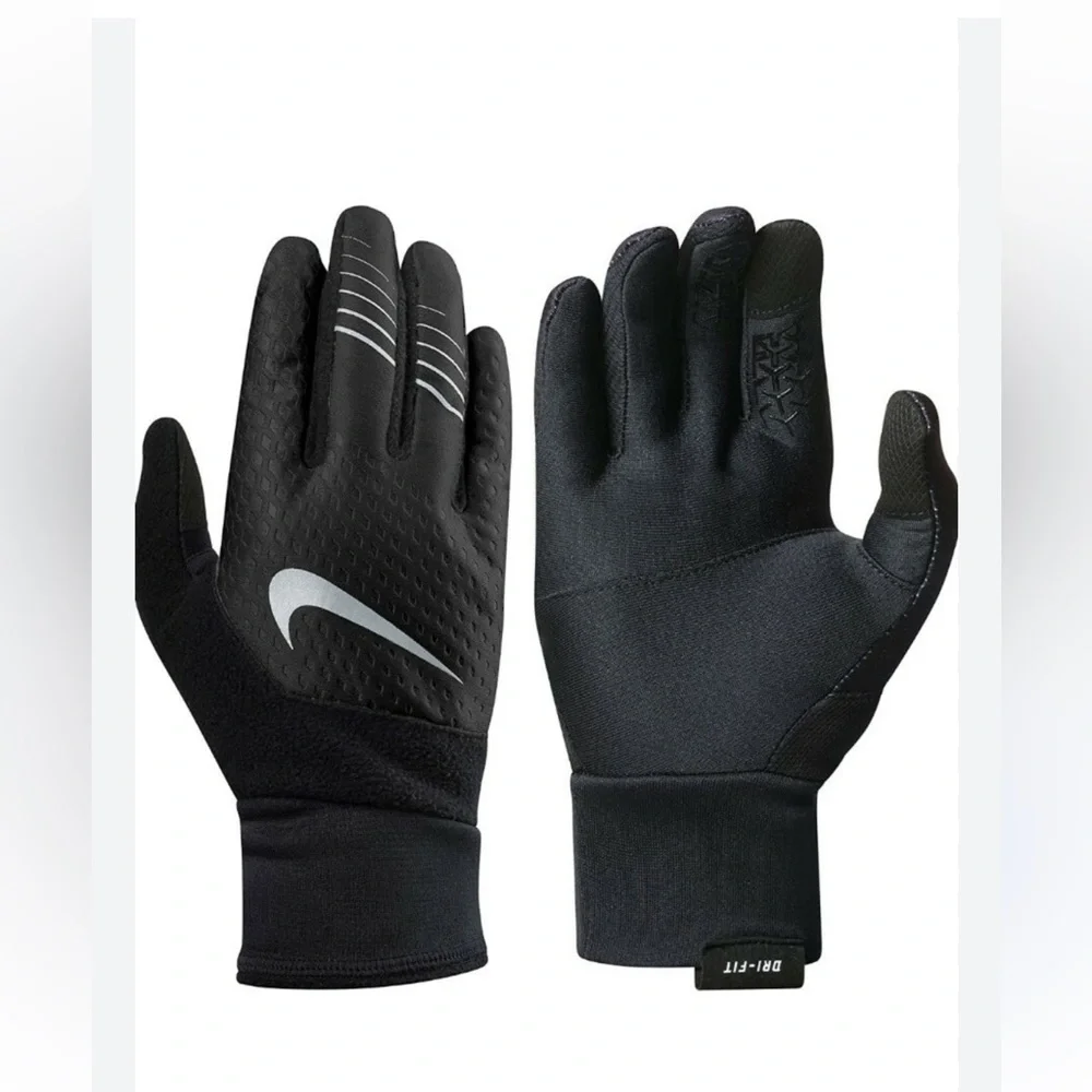 NIKE Women's Therma-FIT Elite 2.0 Running Gloves Black/Reflective Silver Small