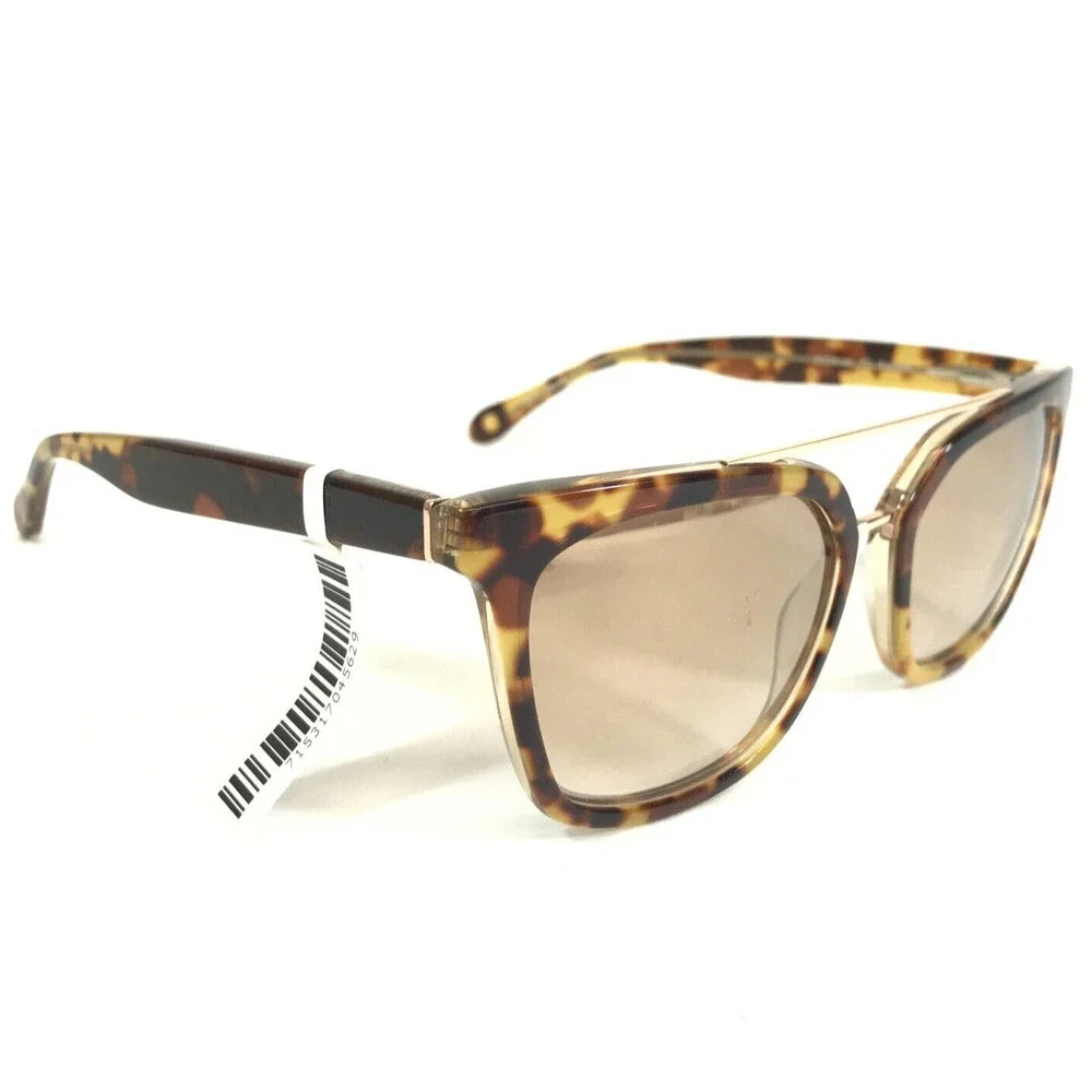 Lilly Pulitzer Sunglasses Positano TO Light Havana Tortoise Gold Wire Mirrored