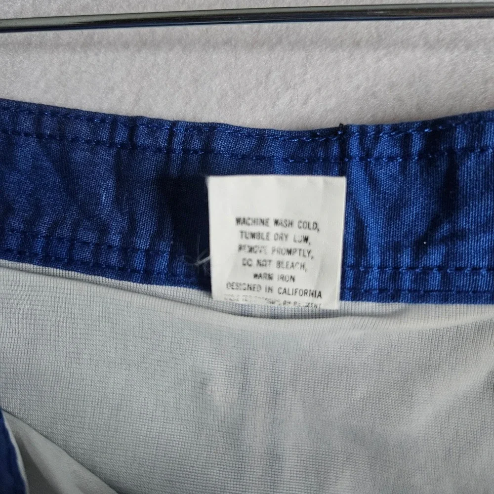 Vintage Hobie Sailboat Board Shorts Mens 34 Blue Rainbow Stripe 80s Surf Trunks