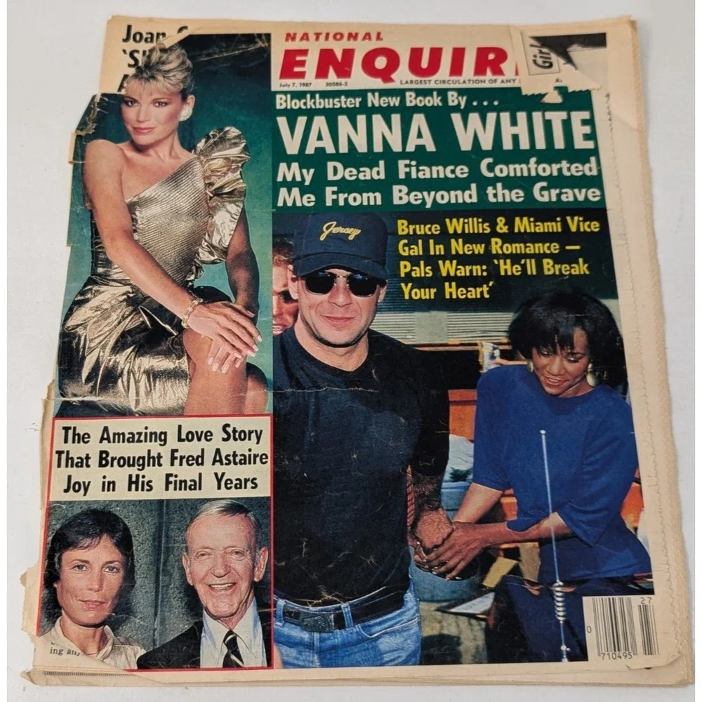 National Enquirer 1987 Bruce Willis Vanna White Fred Astaire‎ VTG Celebrity 80s