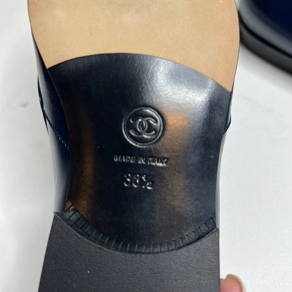 CHANEL leather navy