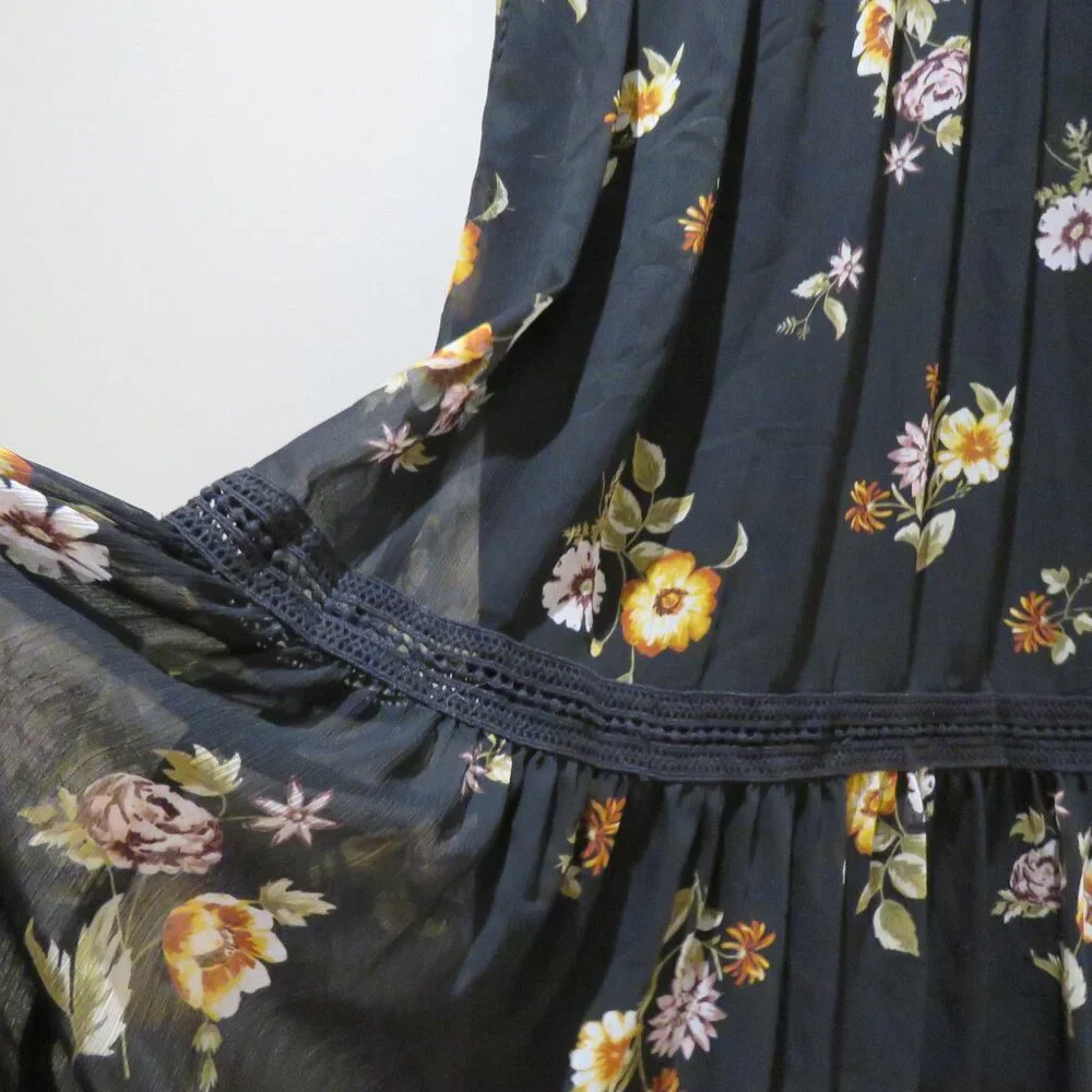 Abercrombie & Fitch Black Floral Maxi Dress