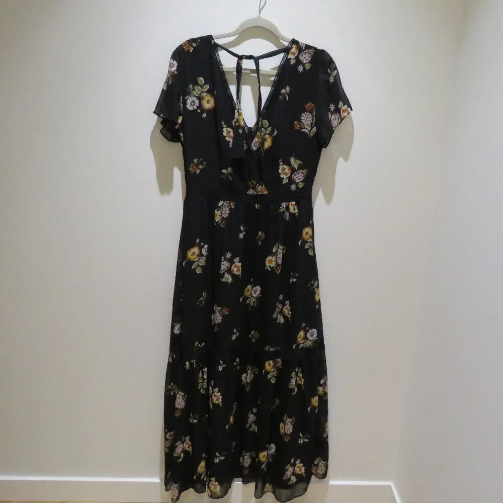 Abercrombie & Fitch Black Floral Maxi Dress