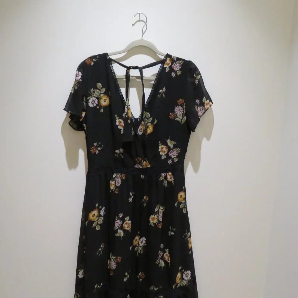 Abercrombie & Fitch Black Floral Maxi Dress